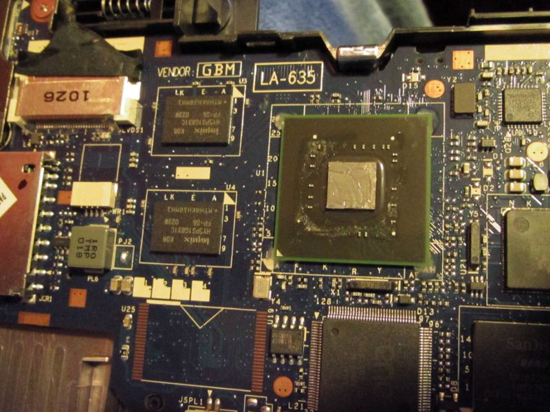 Tegra2 CPU Core in Toshiba AC100 with thermal compound applied
