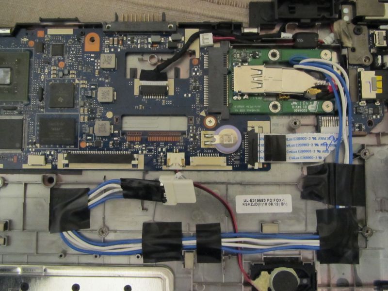 AC100 motherboard with P3MU and custom USB cable fitted